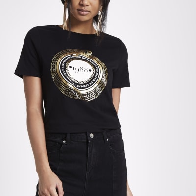 Black ‘1988’ fitted short sleeve T-shirt
