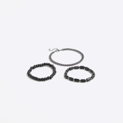 Black 3 Pack Chain Bracelets