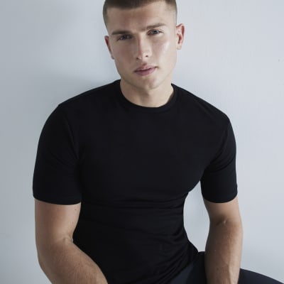 Black 3 Pack Muscle Fit Short Sleeve T-Shirt