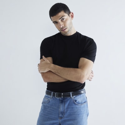 Black 3 Pack Short Sleeve Slim Fit T-Shirt