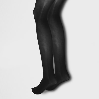 Black 40 denier tights multipack River Island