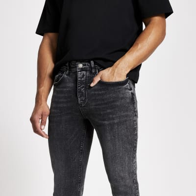 mens black cropped jeans