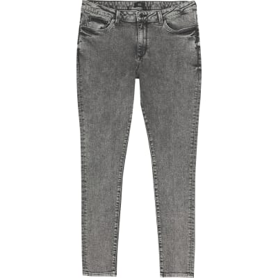black acid wash skinny jeans