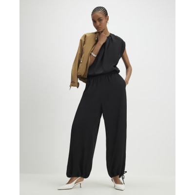 Black Adjustable Balloon Leg Trousers