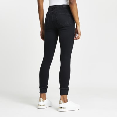 Black Amelie mid rise distressed jean