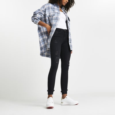 Black Amelie mid rise distressed jean