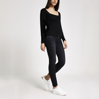 Black Amelie overbump maternity jeans