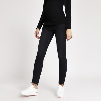 Black Amelie overbump maternity jeans