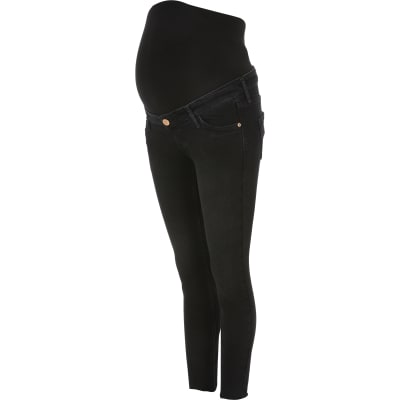 Black Amelie overbump maternity jeans