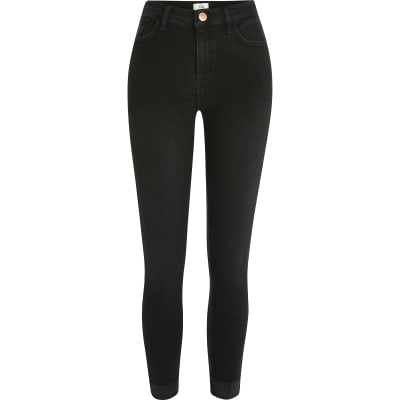 Black Amelie turn up hem skinny jeans