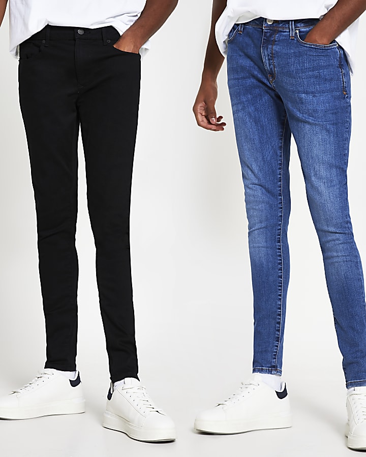 Black and blue multipack super skinny jeans