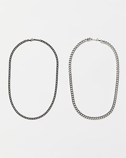 Black and silver multipack chain necklace