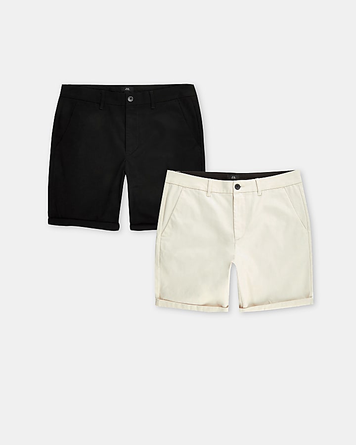 Black and Stone multipack skinny chino shorts