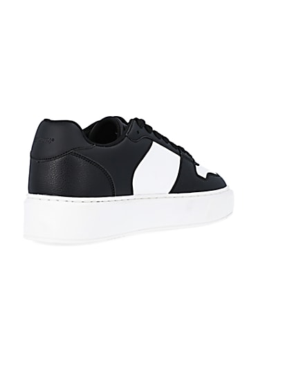 360 degree animation of product Black and white chunky trainers frame-12