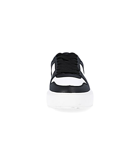 360 degree animation of product Black and white chunky trainers frame-21