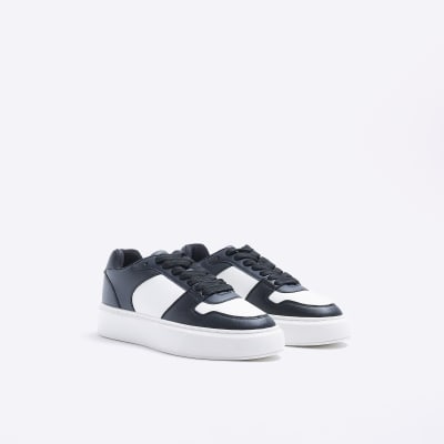 Black and white chunky trainers | River Island