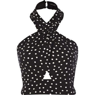 black and white polka dot dress river island