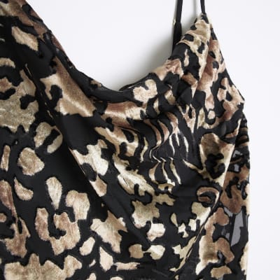 Animal print clearance cowl neck dress