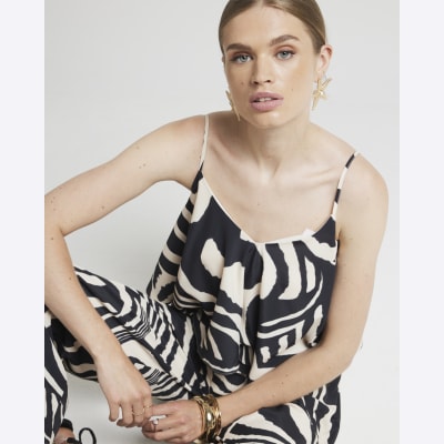 River island animal print jumpsuit sales