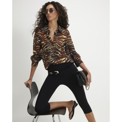 Animal Print Sheer Shirt