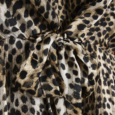 Black animal print shift mini dress