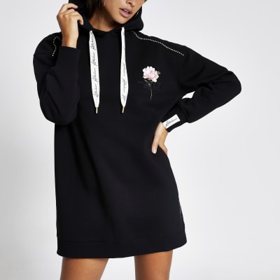 longline black hoodie