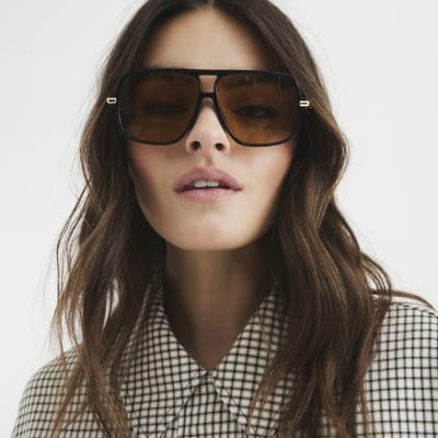 Aviator metal sunglasses sales