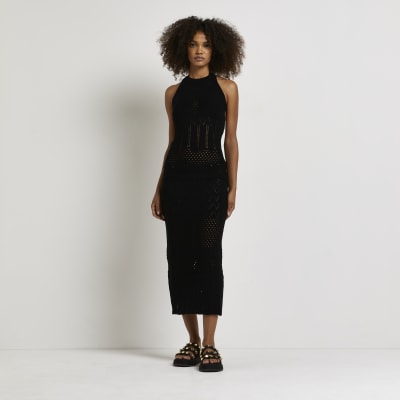 black backless bodycon