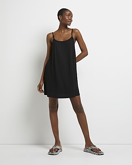 Black backless cami mini dress