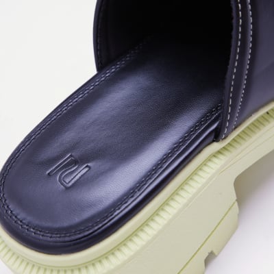 Black backless chunky shoes