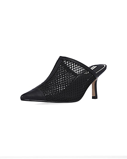 360 degree animation of product Black backless heeled court shoes frame-0
