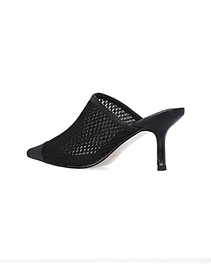 360 degree animation of product Black backless heeled court shoes frame-5