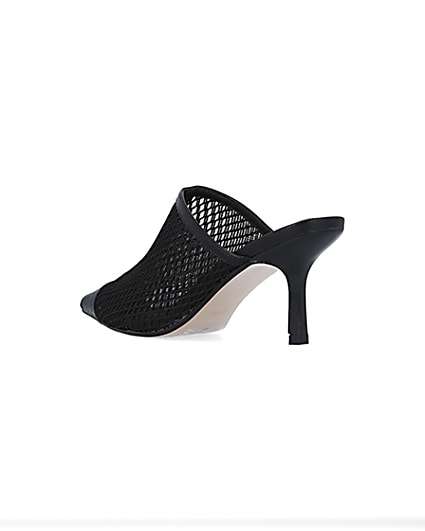 360 degree animation of product Black backless heeled court shoes frame-6