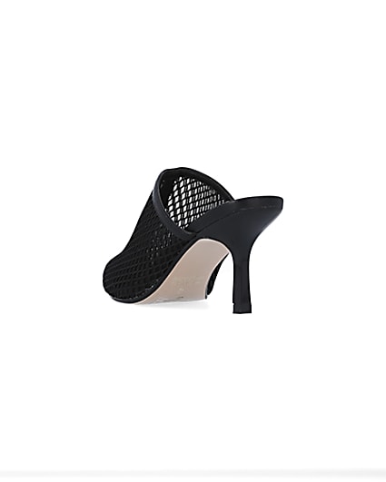 360 degree animation of product Black backless heeled court shoes frame-7