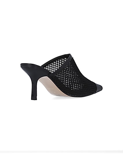 360 degree animation of product Black backless heeled court shoes frame-12