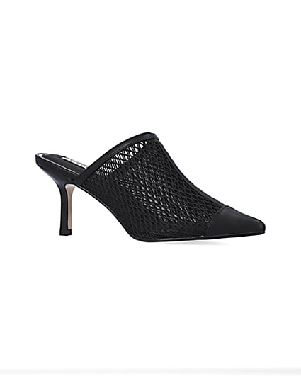 360 degree animation of product Black backless heeled court shoes frame-17