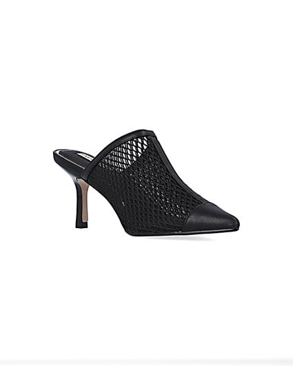 360 degree animation of product Black backless heeled court shoes frame-18
