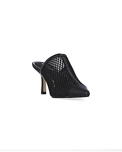 360 degree animation of product Black backless heeled court shoes frame-19