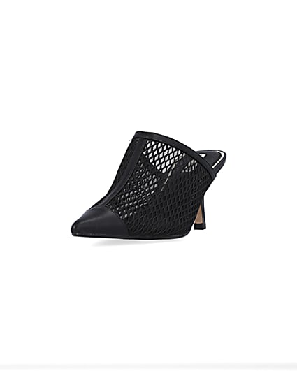 360 degree animation of product Black backless heeled court shoes frame-23