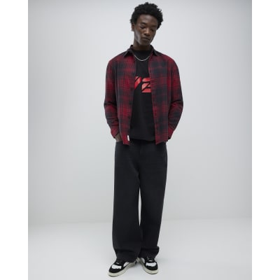 Black Baggy Fit Washed Jeans