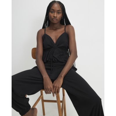 Black Balloon Trouser and Cami Loungewear Set