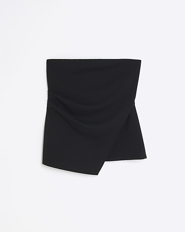 Black bandeau asymmetric top