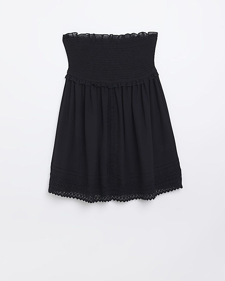 Black bandeau beach mini dress