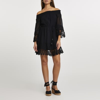 river island black bardot