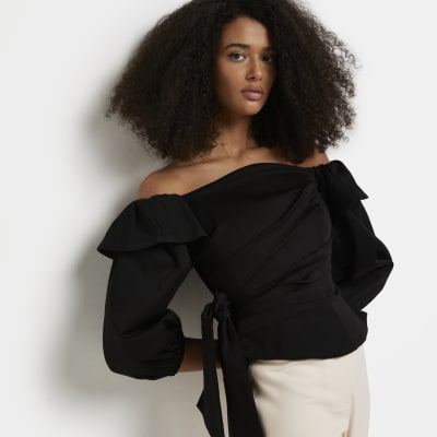river island black bardot