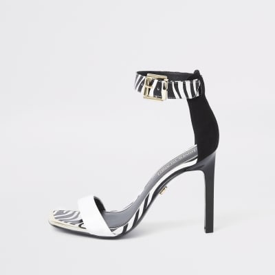 Black barely there monochrome sandals