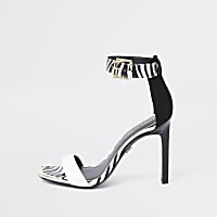 Black barely there monochrome sandals