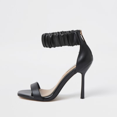 black patent barely there sandals