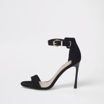 Black barely there sandals