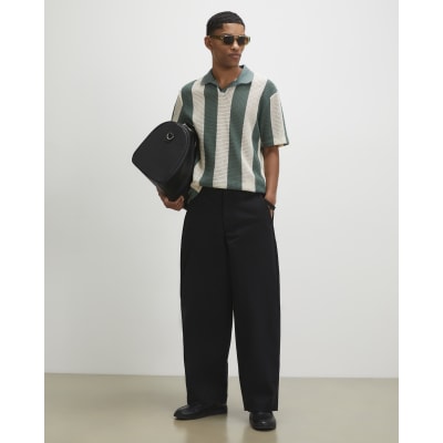 Black Barrel Fit Trousers